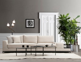 Atelier Del Sofa Line With Side Table - Beige